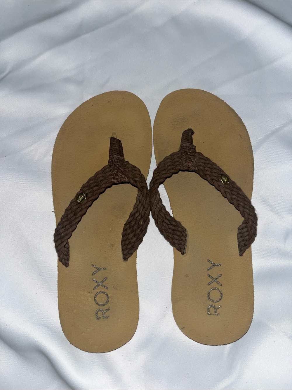 Roxy Brown Braided Thong Sandals